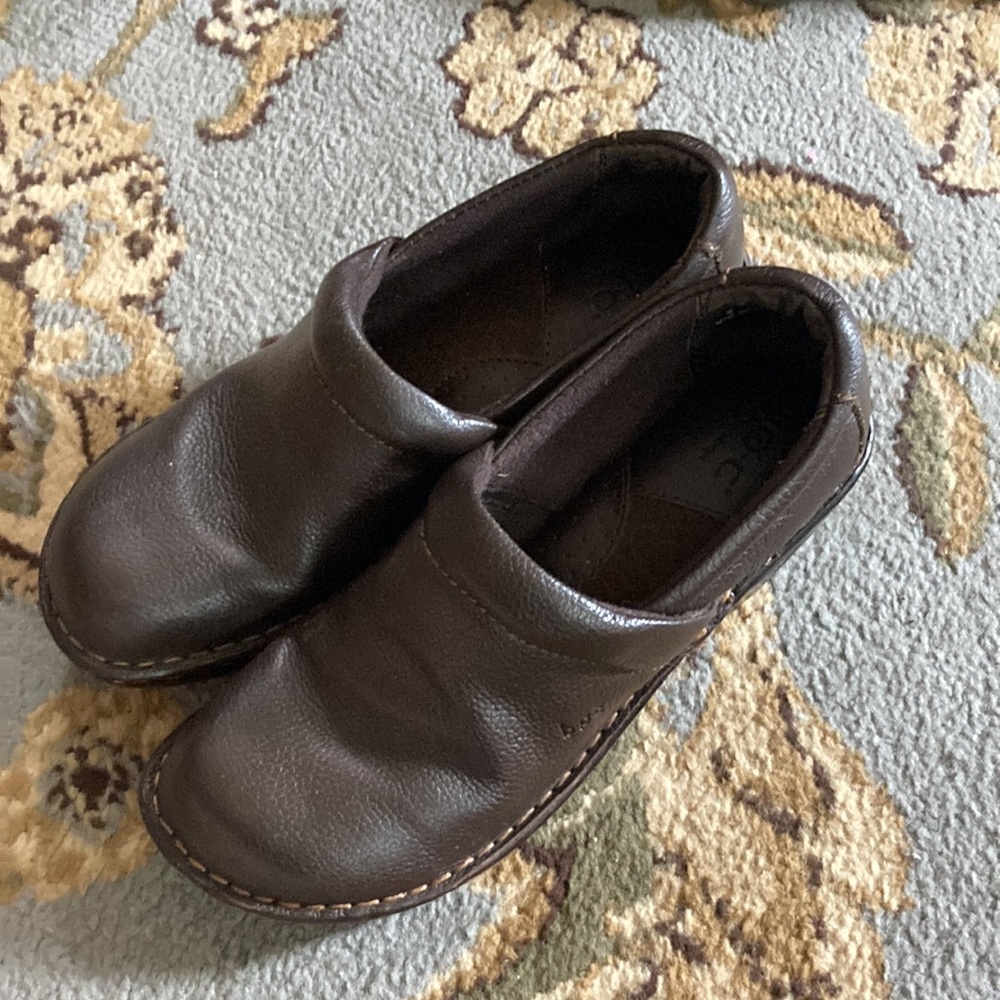 Boc “Toby” Chocolate Leather Clogs